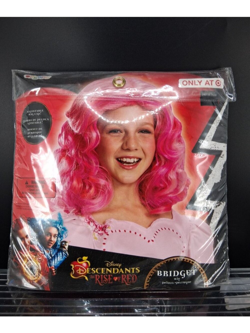Disney Descendants Bridget Pink Costume Wig Adjustable Cap Exclusive